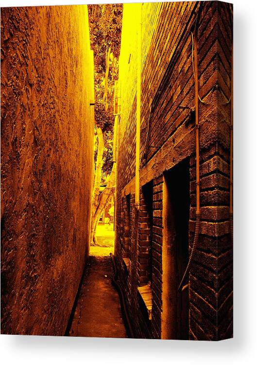 Narrow Walkway Canvas Print featuring the photograph Narrow Way To The Light by Glenn McCarthy Art and Photography