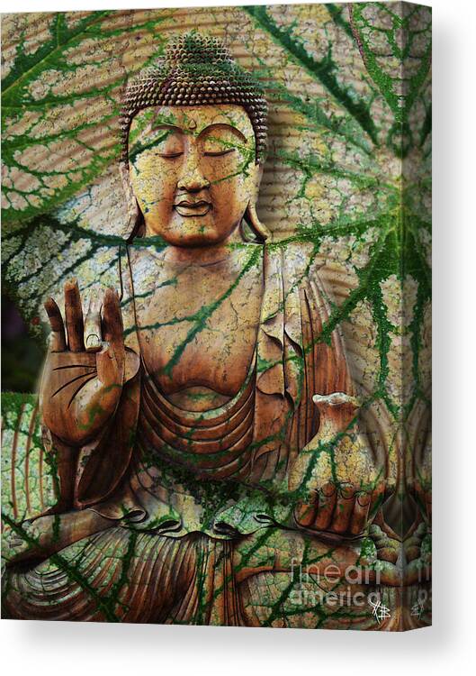 Buddha Canvas Print featuring the mixed media Natural Nirvana by Christopher Beikmann