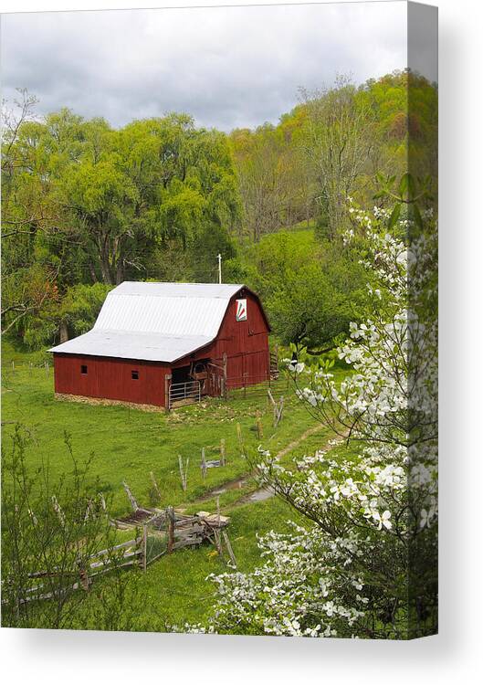 Red Barn Canvas Print featuring the photograph New Red Paint 2 by Mike McGlothlen