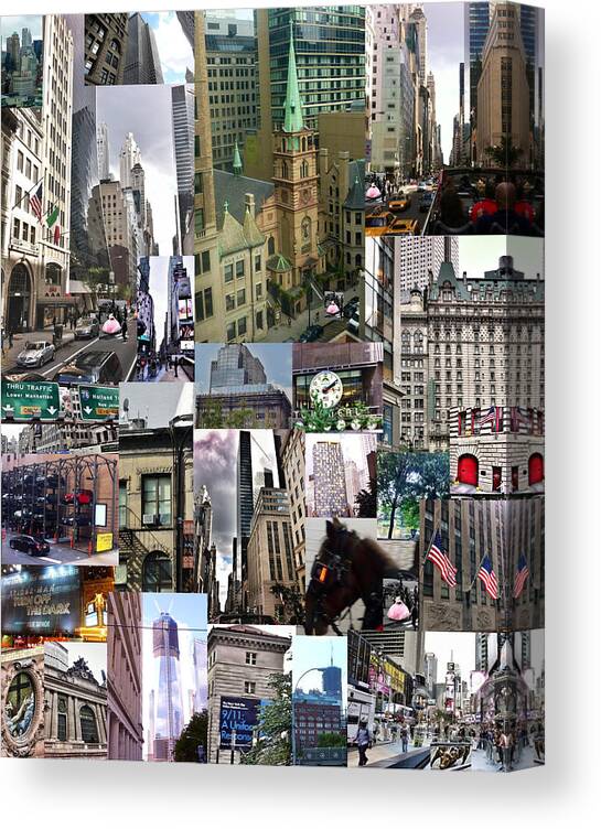 New York City Collage Canvas Print featuring the photograph New York City Collage by Susan Garren