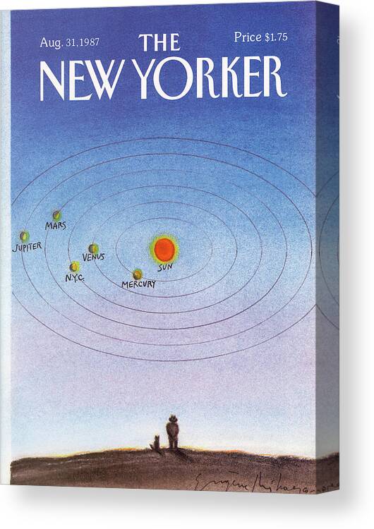 New York City Canvas Print featuring the painting New Yorker August 31st, 1987 by Eugene Mihaesco