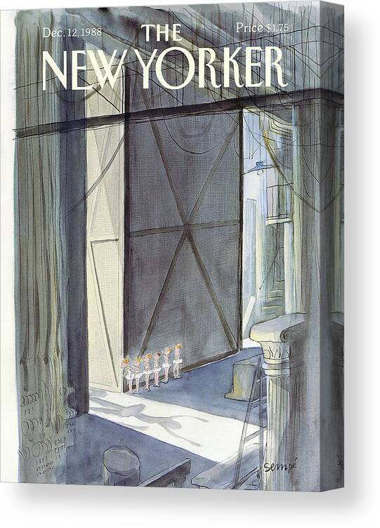 Dance Canvas Print featuring the painting New Yorker December 12th, 1988 by Jean-Jacques Sempe