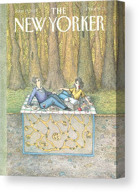 Animals Canvas Print featuring the painting New Yorker June 15th, 1992 by John O'Brien