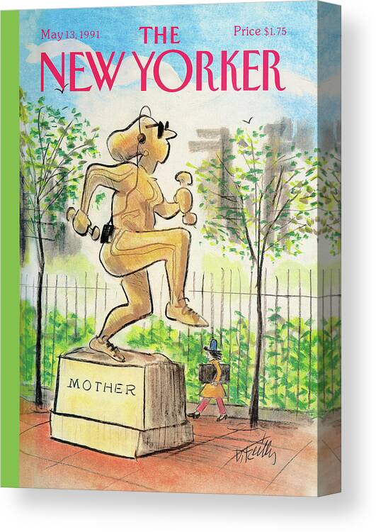 Central Park Canvas Print featuring the painting New Yorker May 13th, 1991 by Donald Reilly