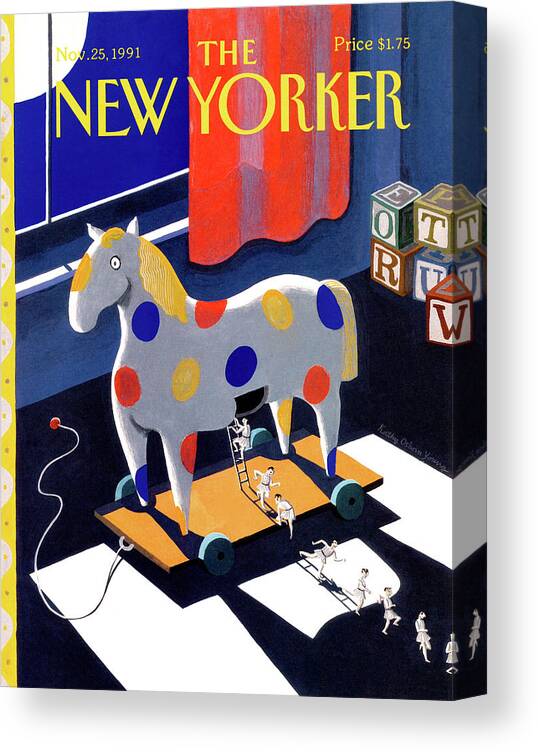 Animal Canvas Print featuring the painting New Yorker November 25th, 1991 by Kathy Osborn
