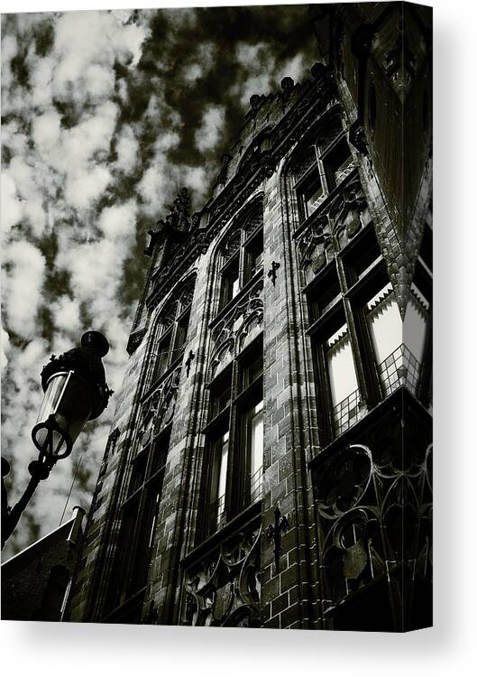 Connie Handscomb Canvas Print featuring the photograph Noir Moment In Brugges by Connie Handscomb