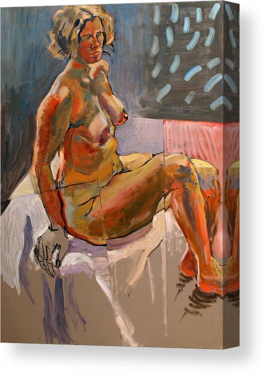  Traditional Canvas Print featuring the painting Nude-Su by Piotr Antonow
