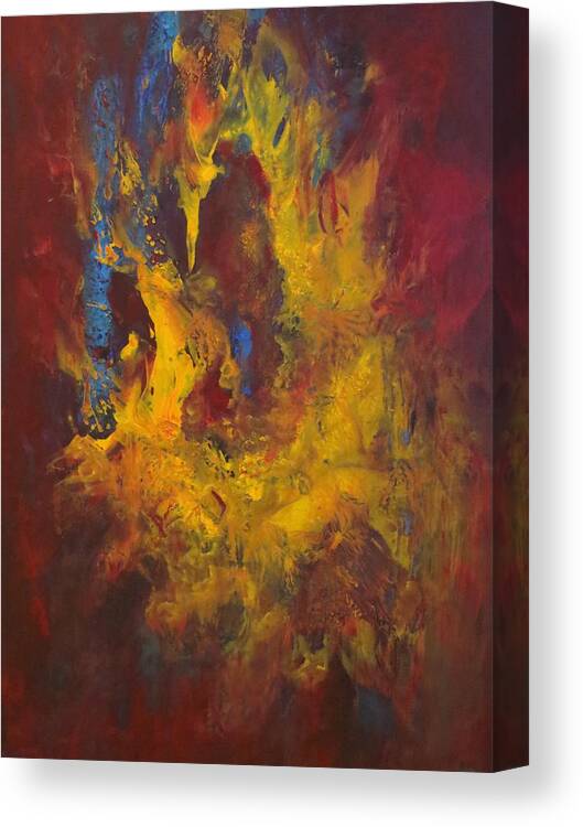 Abstract Canvas Print featuring the painting Oasis by Soraya Silvestri
