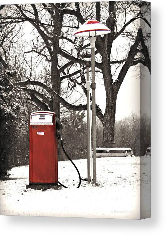Old Gas Pump Canvas Print featuring the photograph Old Gas Pump by Dark Whimsy