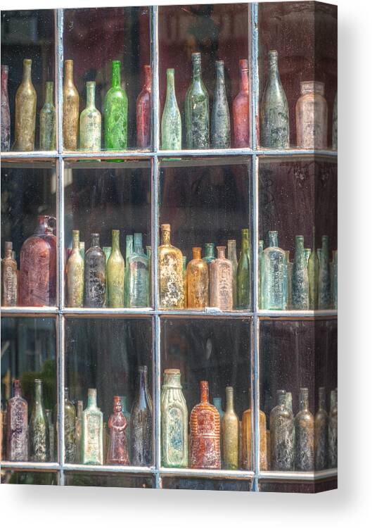 Bottles Canvas Print featuring the photograph Old Glass by Brenda Bryant