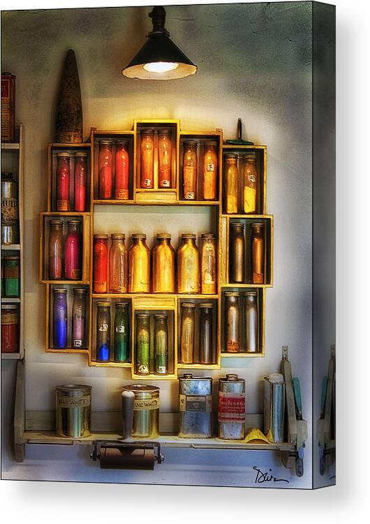 Ink Canvas Print featuring the photograph Old Print Shop by Peggy Dietz