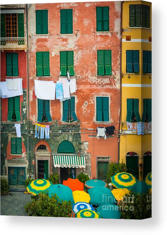 Cinque Terre Canvas Print featuring the photograph Old Vernazza by Inge Johnsson