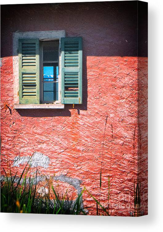 Architecture Canvas Print featuring the photograph Old window with reflection by Silvia Ganora