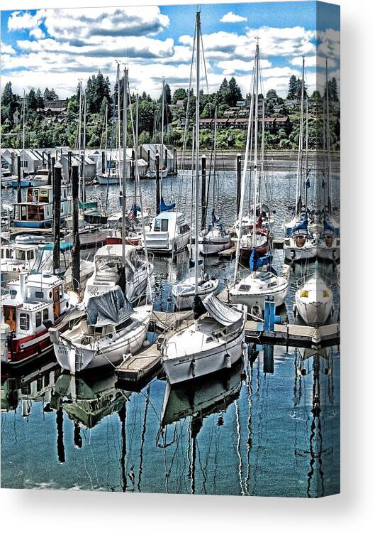 Olympia Harbor Canvas Print featuring the photograph Olympia Harbor by Phyllis Kaltenbach