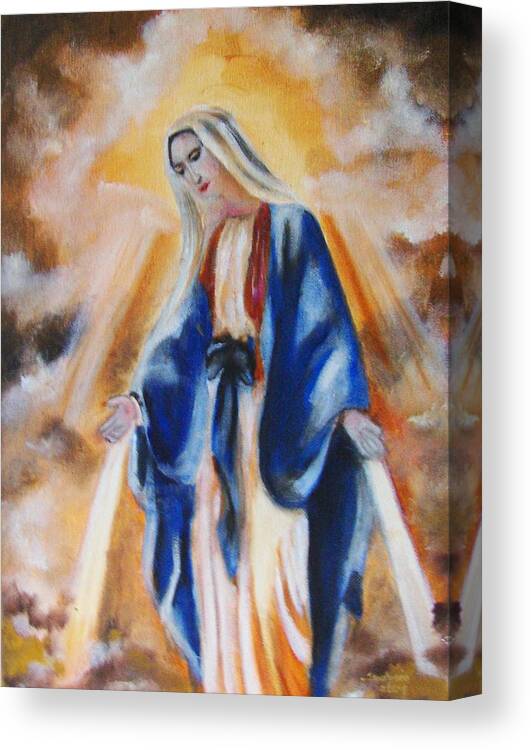 Art Canvas Print featuring the painting Our Lady by Ryszard Ludynia