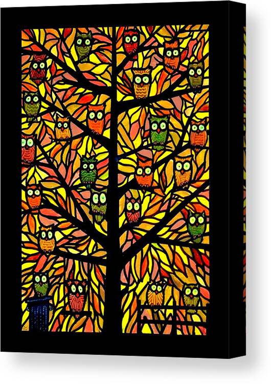 Owl Canvas Print featuring the painting Owl Tree by Jim Harris