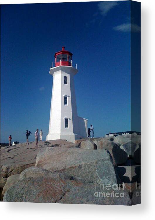 Lighthouse Canvas Print featuring the photograph Peggy's Cove Lighthouse by Brenda Brown