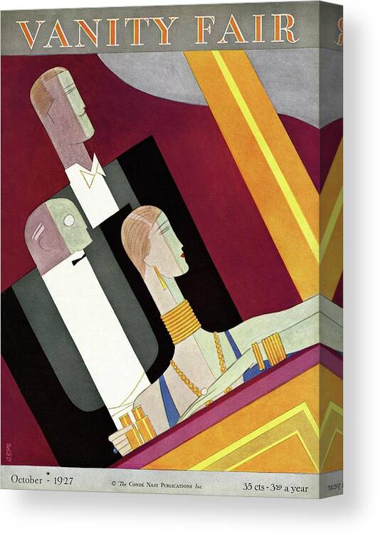 Illustration Canvas Print featuring the photograph People In Formal Attire In A Theater Box by Eduardo Garcia Benito