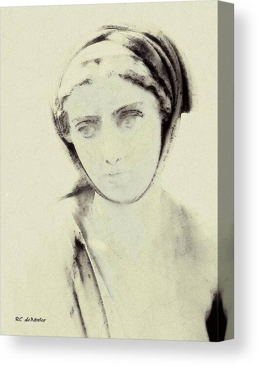 Woman Canvas Print featuring the drawing Persephone Remembers by RC DeWinter