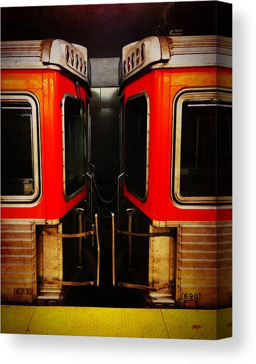 Philadelphia Canvas Print featuring the photograph Philadelphia - Subway Face Off by Richard Reeve