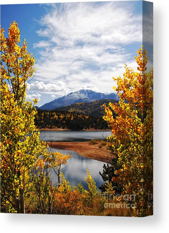 Pikes Peak Canvas Print featuring the photograph Pikes Peak in Autumn by Lincoln Rogers