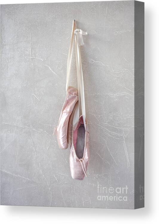 Ballet Canvas Print featuring the photograph Pink Pointe Shoes by Diane Diederich