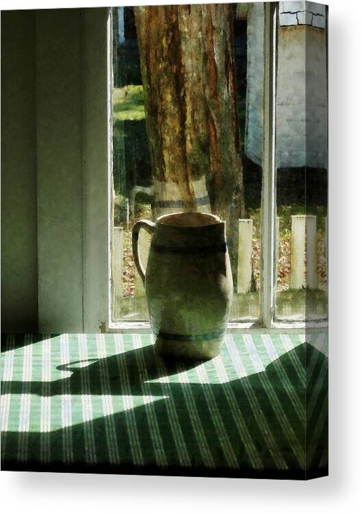 Pitcher Canvas Print featuring the photograph Pitcher by Window by Susan Savad