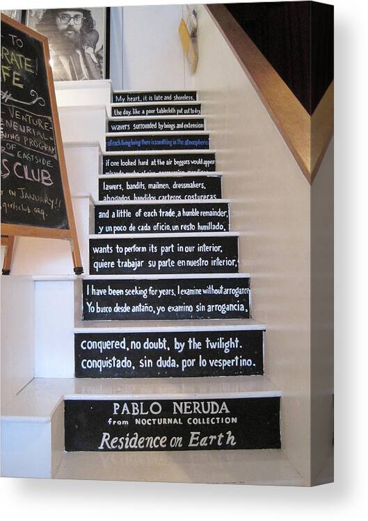 Neruda Canvas Print featuring the photograph Poetry Cafe by Jessica Levant