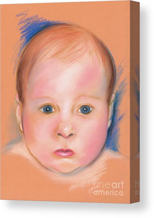 Portrait Canvas Print featuring the pastel Portrait of a Baby by MM Anderson
