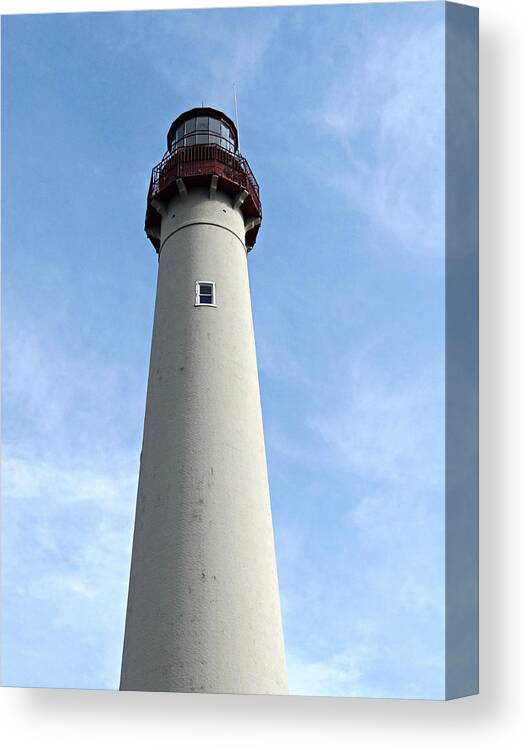 Lighthouse Canvas Print featuring the photograph Portrait of a Lighthouse - Cape May by Dark Whimsy