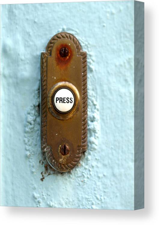 Doorbell Canvas Print featuring the photograph Press Me by Jeffrey Saraceno