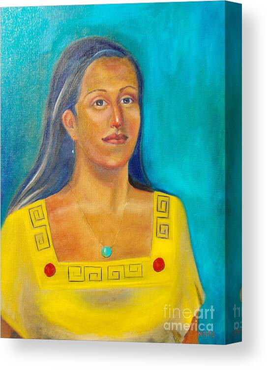 Aztec Canvas Print featuring the painting Princess Izta by Lilibeth Andre