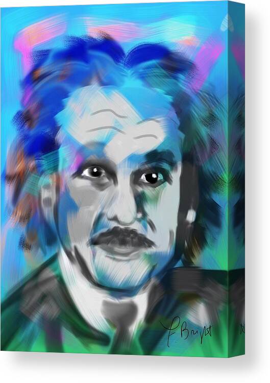 Einstein Portrait Canvas Print featuring the digital art Professor Einstein by Frank Bright