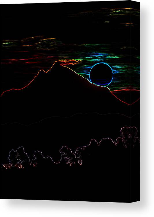 Greece Canvas Print featuring the digital art Psychedelic Sun Rise by Roy Pedersen