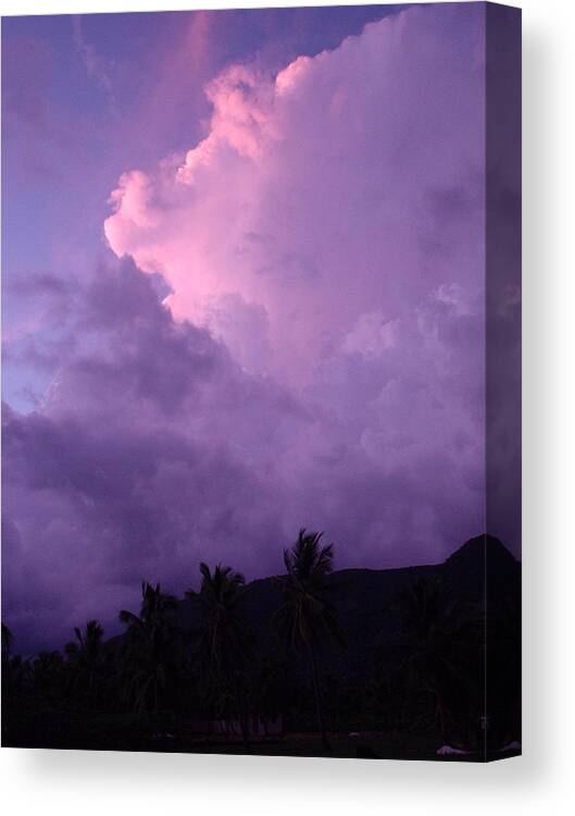 Jacmel Canvas Print featuring the photograph Purple Clouds by Marianne Miles