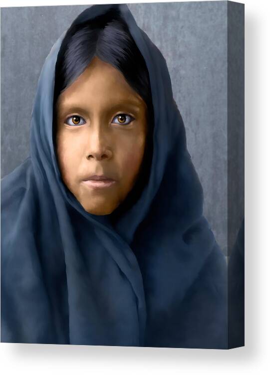 Qahatika Canvas Print featuring the digital art Qahatika girl by Rick Mosher