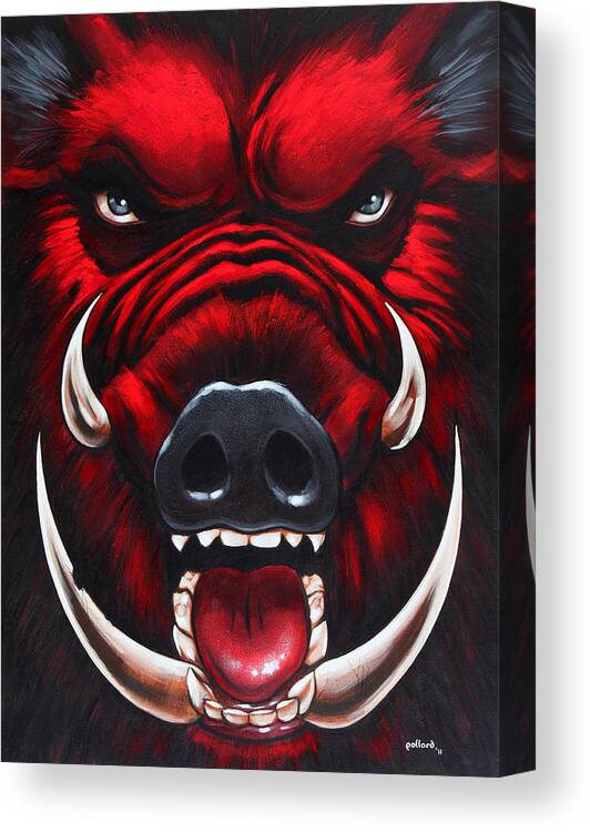 Hog Canvas Print featuring the painting Raging Hog by Glenn Pollard