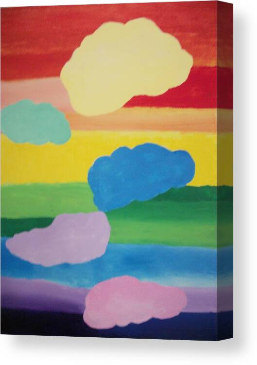 Healing Art Canvas Print featuring the painting Rainbow Chakra Healing Clouds by Leonardo Vidal