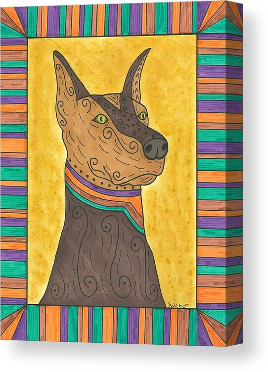 Doberman Canvas Print featuring the painting Regal Doberman by Susie Weber