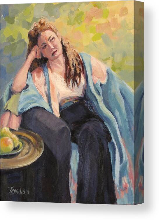 Figure Canvas Print featuring the painting Repose by Karen Ilari