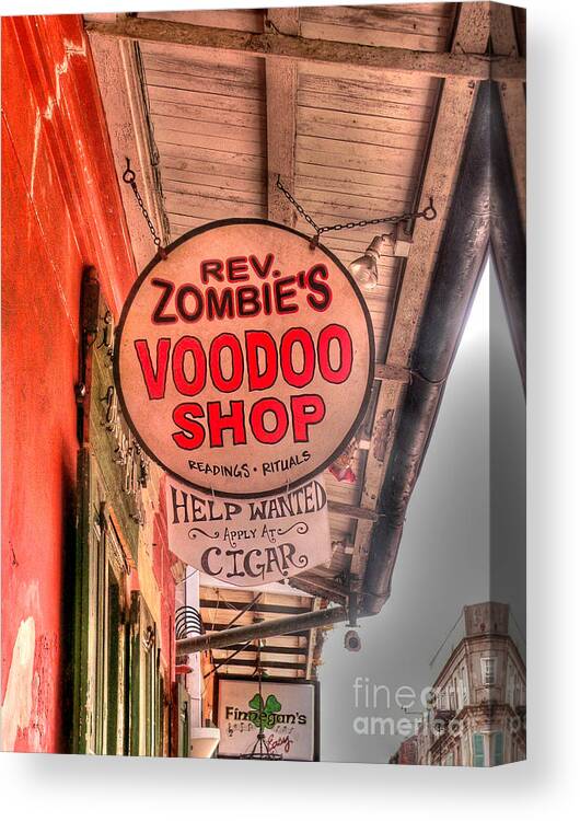 Voodoo Shop Canvas Print featuring the photograph Rev. Zombie's by David Bearden