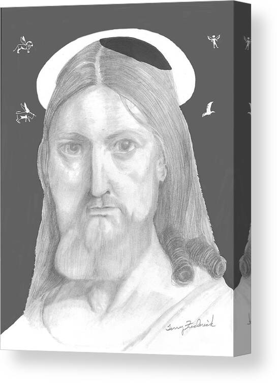 Jesus Canvas Print featuring the drawing Revelations by Terry Frederick
