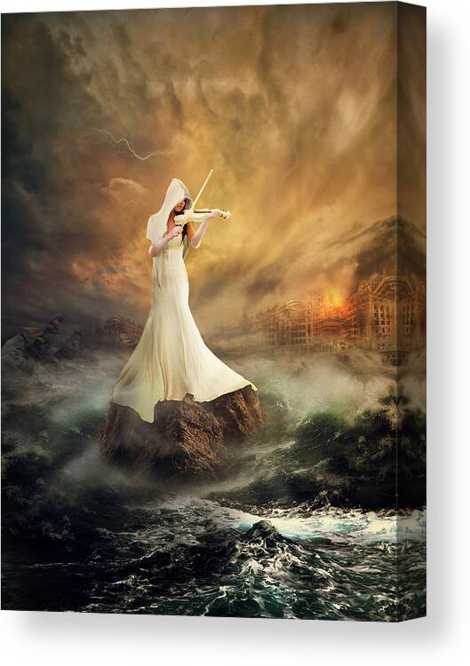 Creative Edit Canvas Print featuring the photograph Rhythm Of The Storms by Rooswandy Juniawan