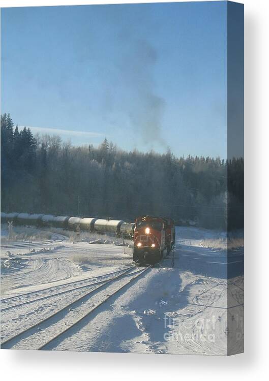 Cn Canvas Print featuring the photograph Ride The Rails by Vivian Martin