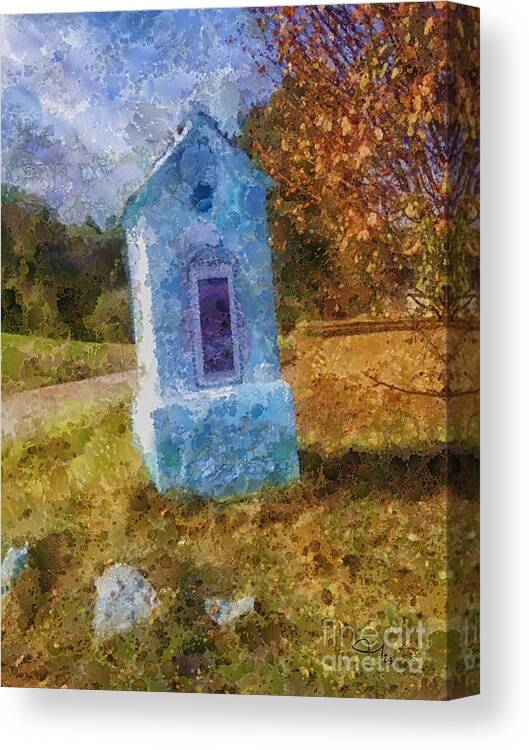 Roadside Shrine Canvas Print featuring the painting Roadside Shrine by Mo T