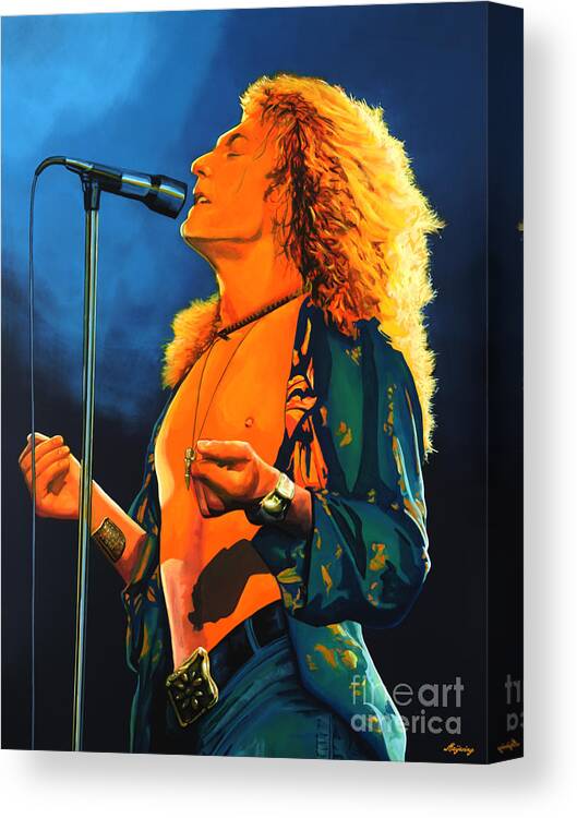 Robert Plant Canvas Print featuring the painting Robert Plant by Paul Meijering