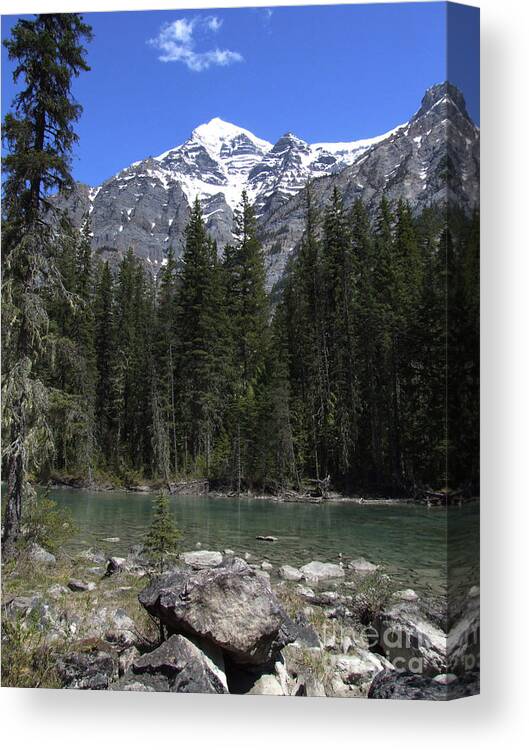 Robson River Canvas Print featuring the photograph Robson River - Canada by Phil Banks