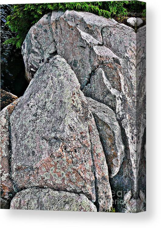 Sleeping Canvas Print featuring the photograph Rock Face by Chris Sotiriadis