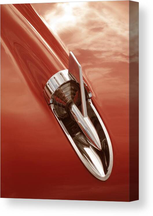 Red Canvas Print featuring the photograph Rocket Reflection by Carolyn Jacob