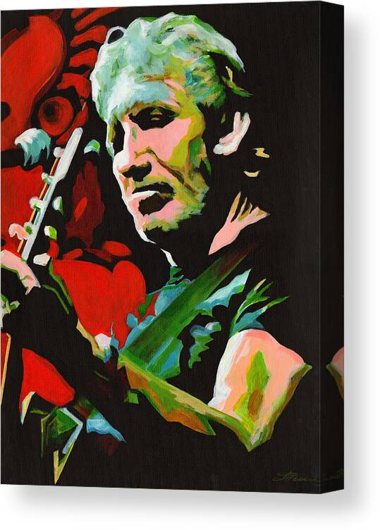 Tanya Filichkin Canvas Print featuring the painting Roger Waters. Breaking the Wall by Tanya Filichkin